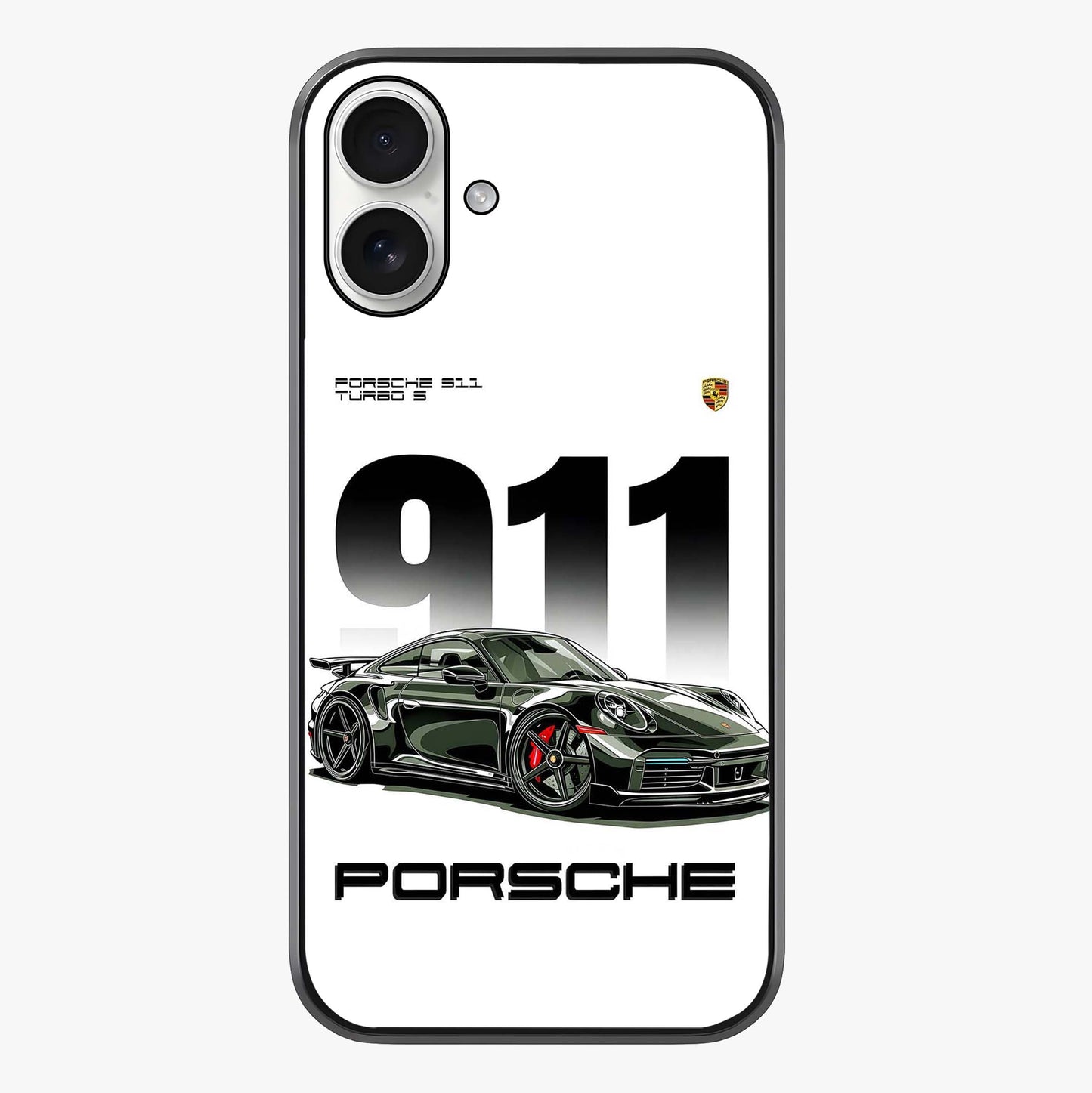 911 Turbo Dominance Glass Case showing full back design in clean flat view with glossy glass finish.