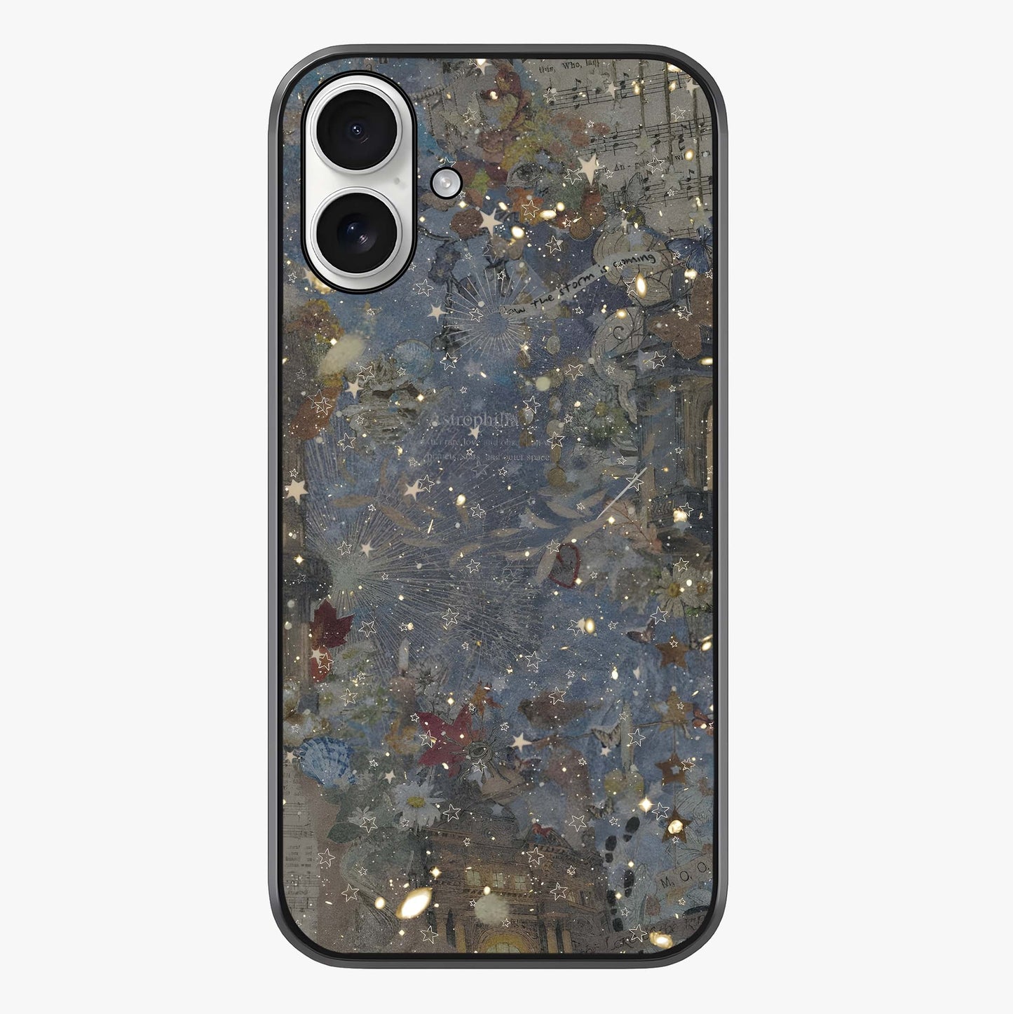 Aesthetic Astrolophia Glass Case showing full back design in clean flat view with glossy glass finish.