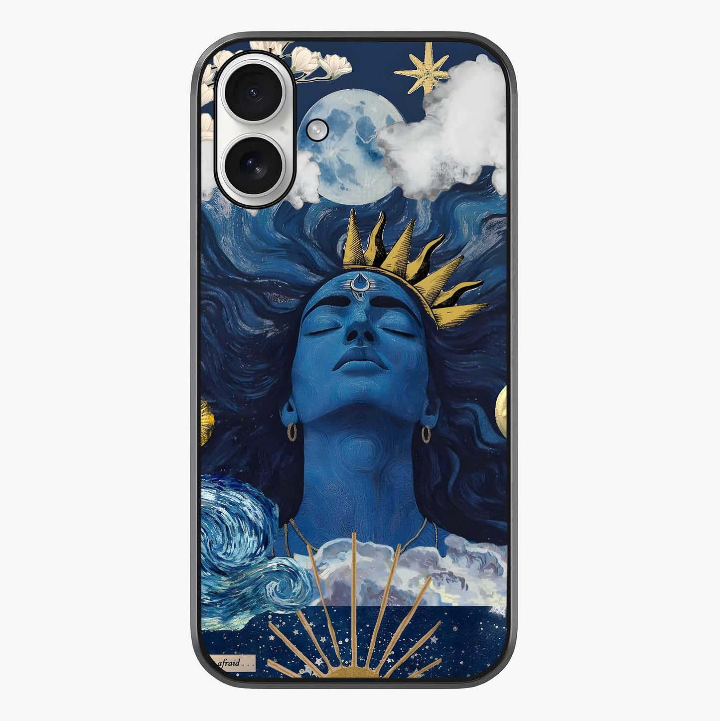 Aesthetic Lord Shiva Glass Case showing full back design in clean flat view with glossy glass finish.