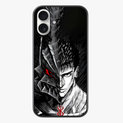 Berserker Blood Oath Glass Case showing full back design in clean flat view with glossy glass finish.