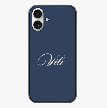 Blue Background Personalized Custom Name Glass Case showing full back design in clean flat view with glossy glass finish.