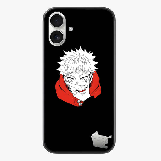 rimson Chaos Smile Glass Case showing full back design in clean flat view with glossy glass finish.