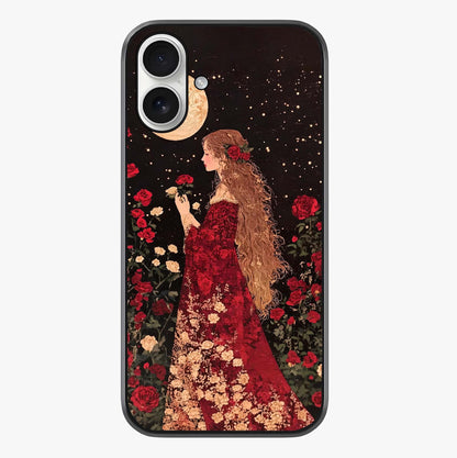 Crimson Dreams Glass Case showing full back design in clean flat view with glossy glass finish.
