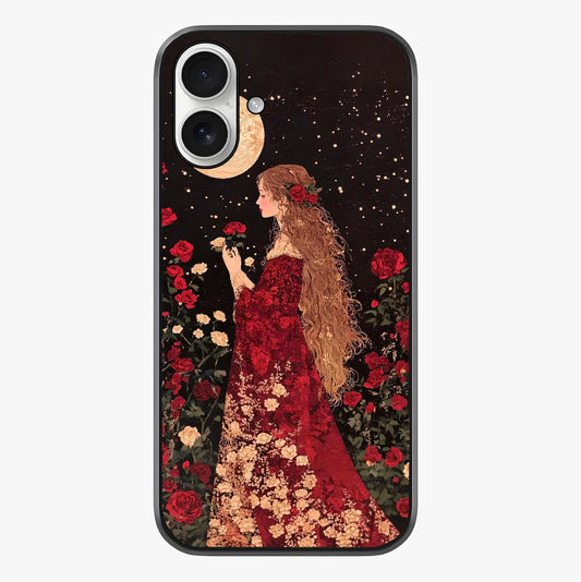 Crimson Dreams Glass Case showing full back design in clean flat view with glossy glass finish.