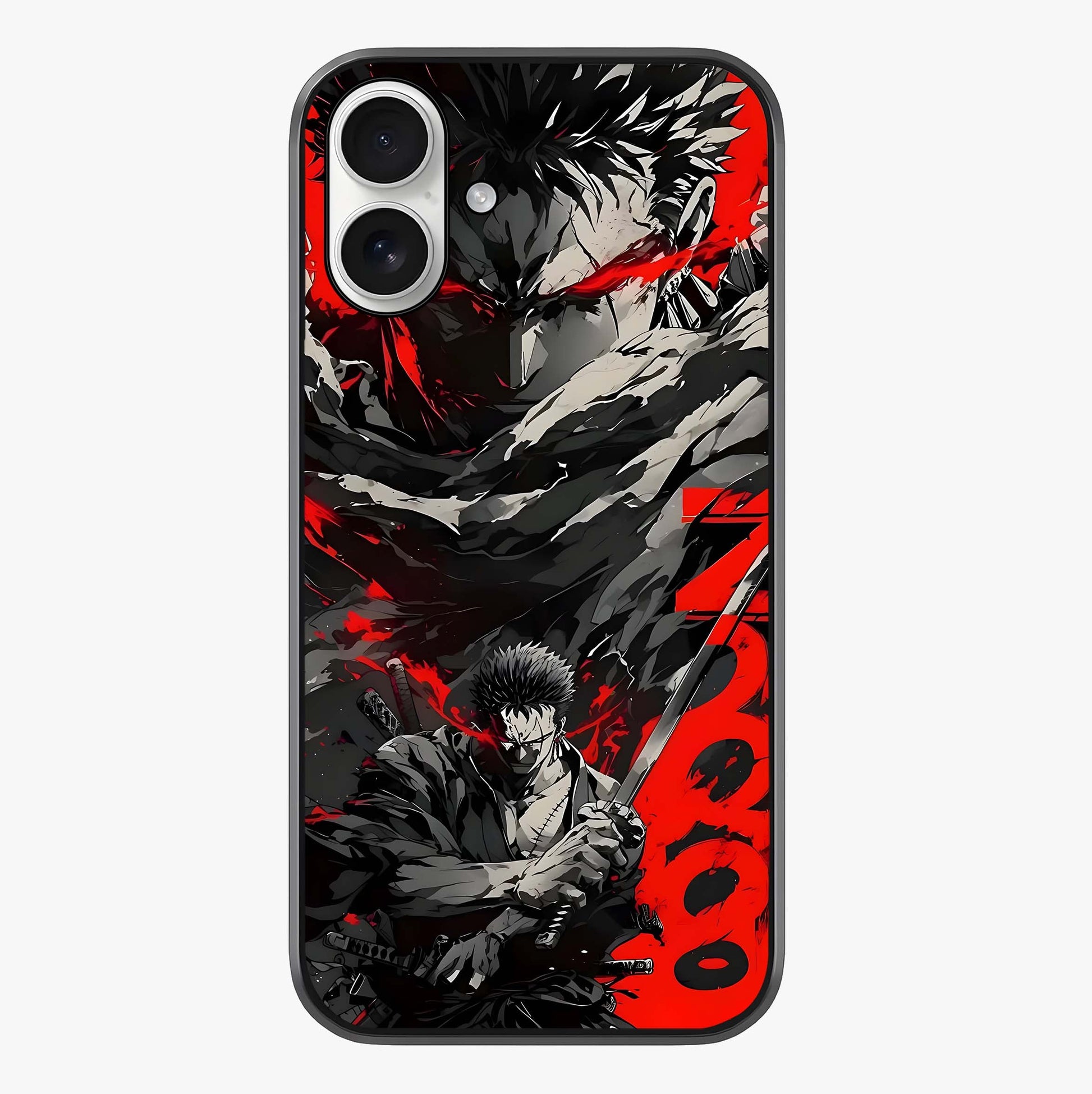 Demon Sword Resolve Glass Case showing full back design in clean flat view with glossy glass finish.
