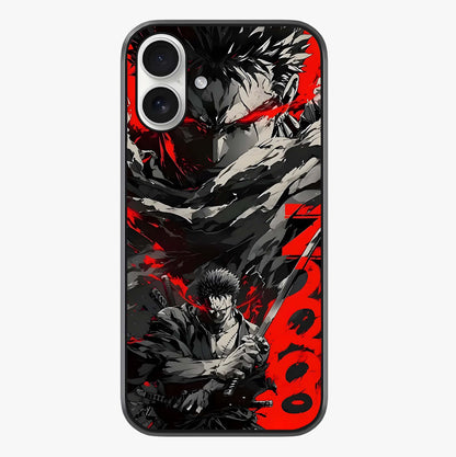 Demon Sword Resolve Glass Case showing full back design in clean flat view with glossy glass finish.