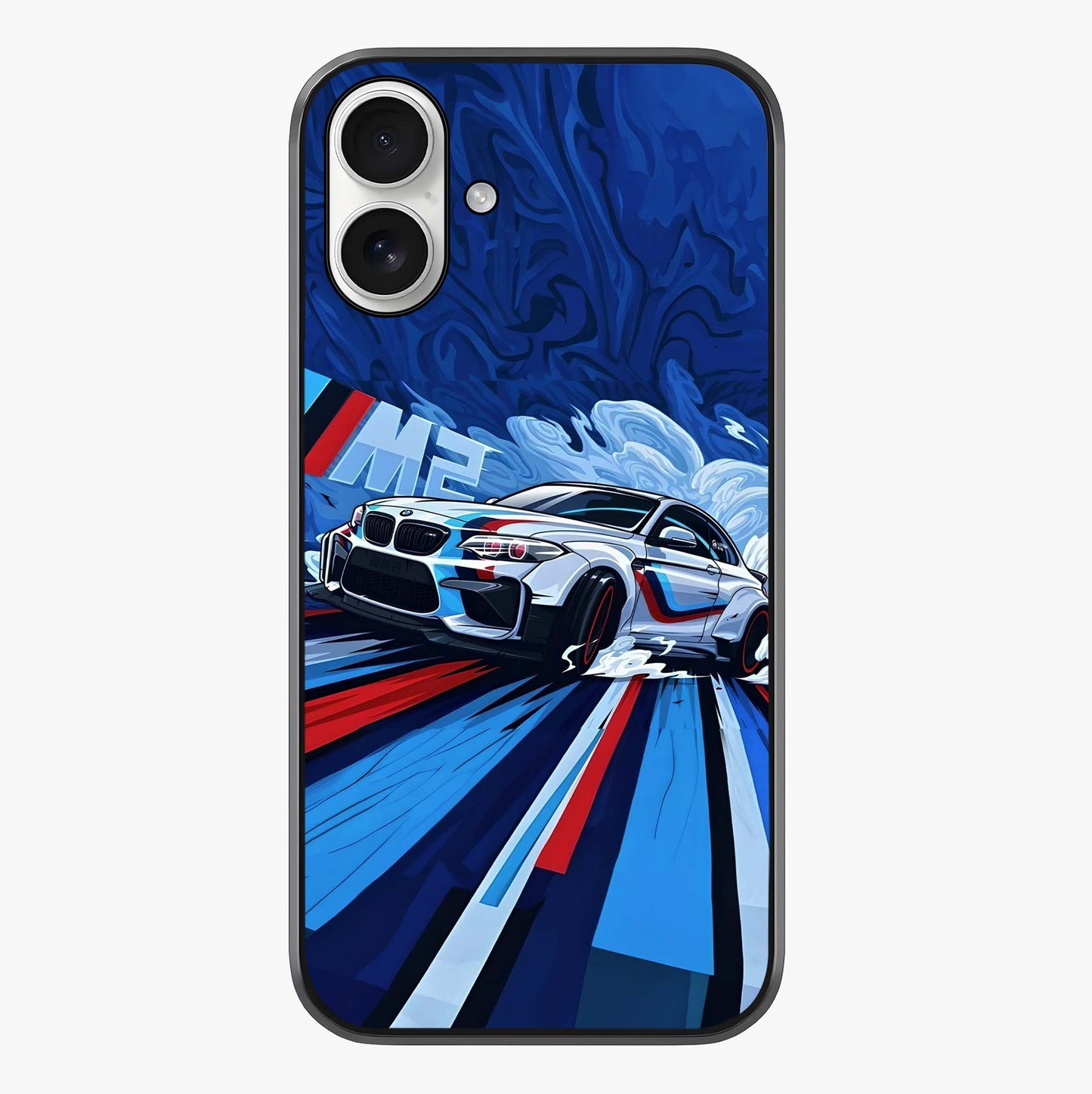 Drift Power Rush Glass Case showing full back design in clean flat view with glossy glass finish.