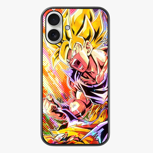 Firing Goku Glass Case showing full back design in clean flat view with glossy glass finish.