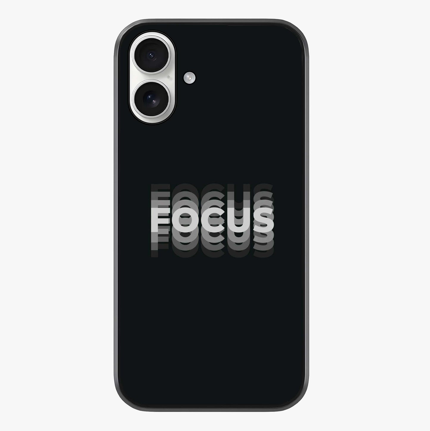 Focused Blade Discipline Glass Case showing full back design in clean flat view with glossy glass finish.