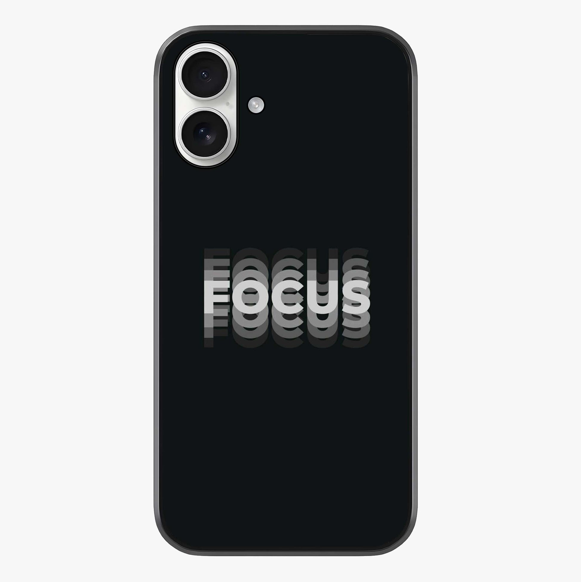Focused Blade Discipline Glass Case showing full back design in clean flat view with glossy glass finish.