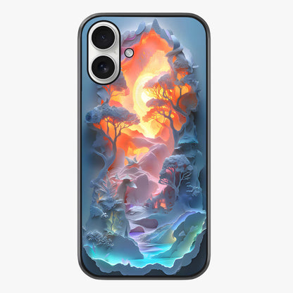 Glow Forest Portal Glass Case showing full back design in clean flat view with glossy glass finish.