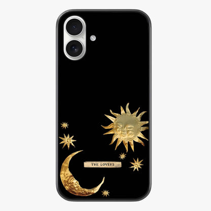 Gold Sun Blush Glass Case showing full back design in clean flat view with glossy glass finish.