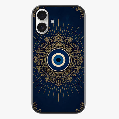Golden Celestial Charm Glass Case showing full back design in clean flat view with glossy glass finish.