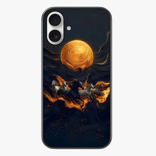 Golden Royal Heritage Glass Case showing full back design in clean flat view with glossy glass finish.