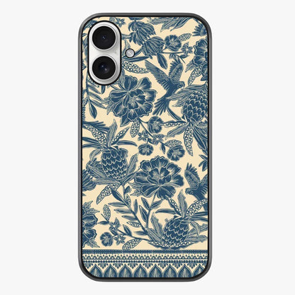Heirloom Wild Bloom Glass Case showing full back design in clean flat view with glossy glass finish.