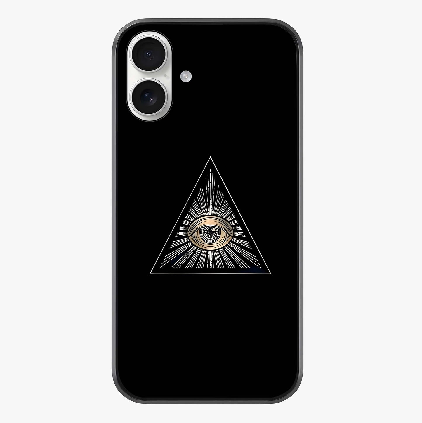 Illuminati Evil Glass Case showing full back design in clean flat view with glossy glass finish.