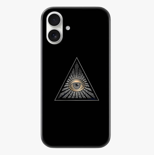 Illuminati Evil Glass Case showing full back design in clean flat view with glossy glass finish.