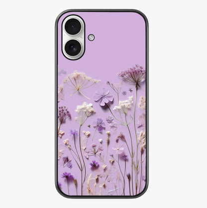 Lavender Blossom Dream Glass Case showing full back design in clean flat view with glossy glass finish.