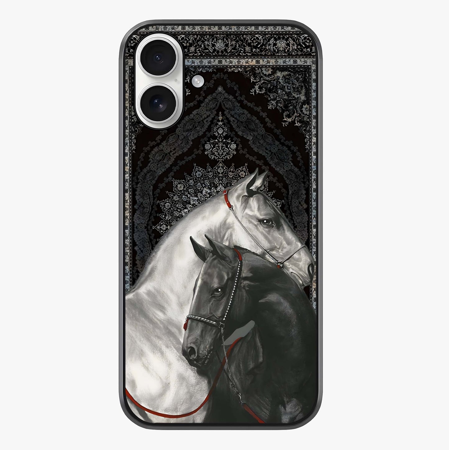 Majestic Ride Legacy Glass Case showing full back design in clean flat view with glossy glass finish.