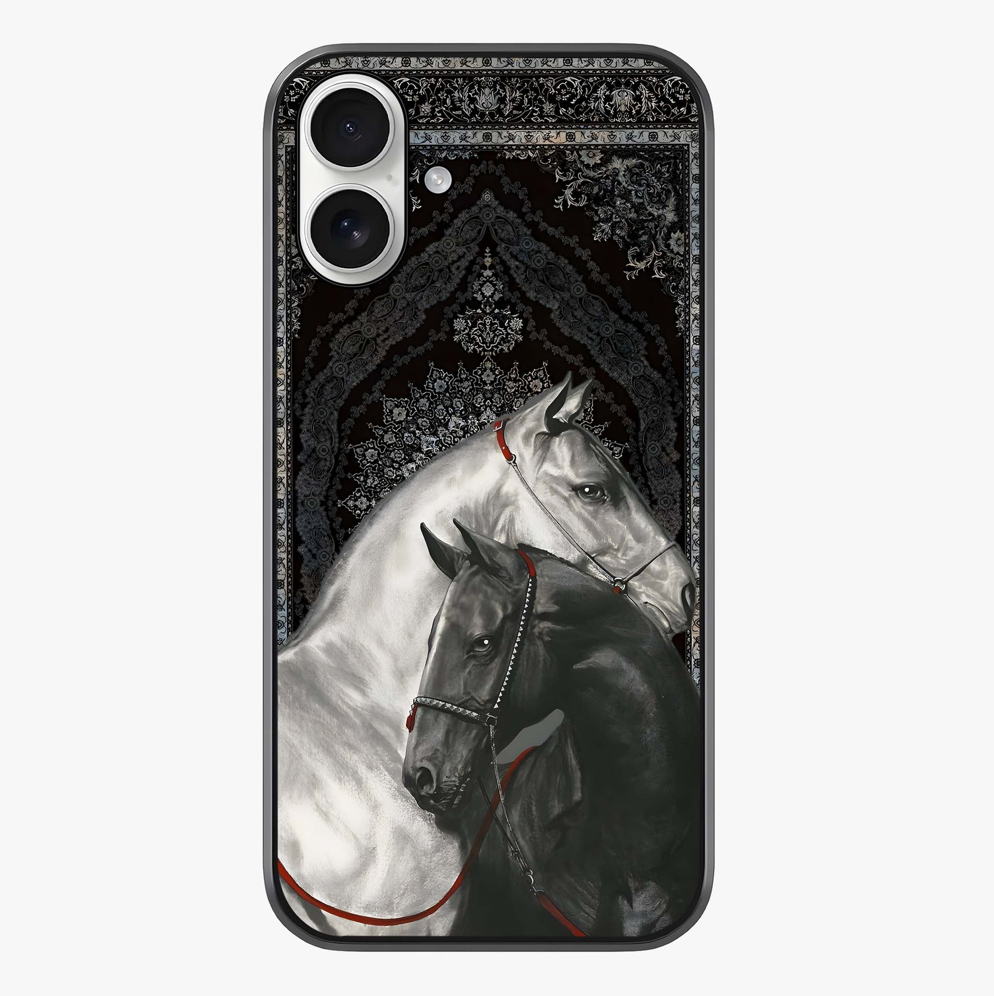 Majestic Ride Legacy Glass Case showing full back design in clean flat view with glossy glass finish.