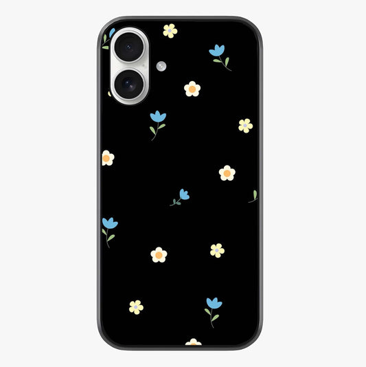 Minimal Petal Whispers Glass Case showing full back design in clean flat view with glossy glass finish.