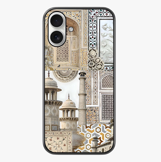 Mughal Marble Legacy Glass Case showing full back design in clean flat view with glossy glass finish.