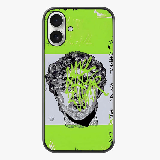 Neo Graffiti Rebellion Glass Case showing full back design in clean flat view with glossy glass finish.