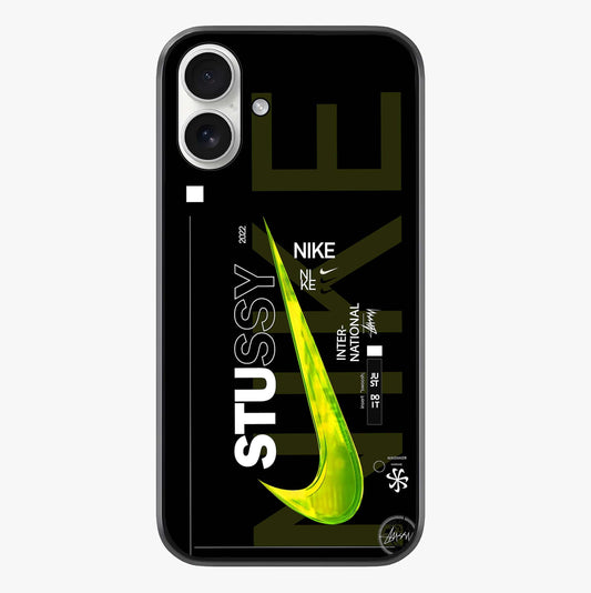 Neon Street Edition Glass Case showing full back design in clean flat view with glossy glass finish.
