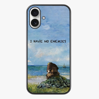 Peace Beyond War Glass Case showing full back design in clean flat view with glossy glass finish.