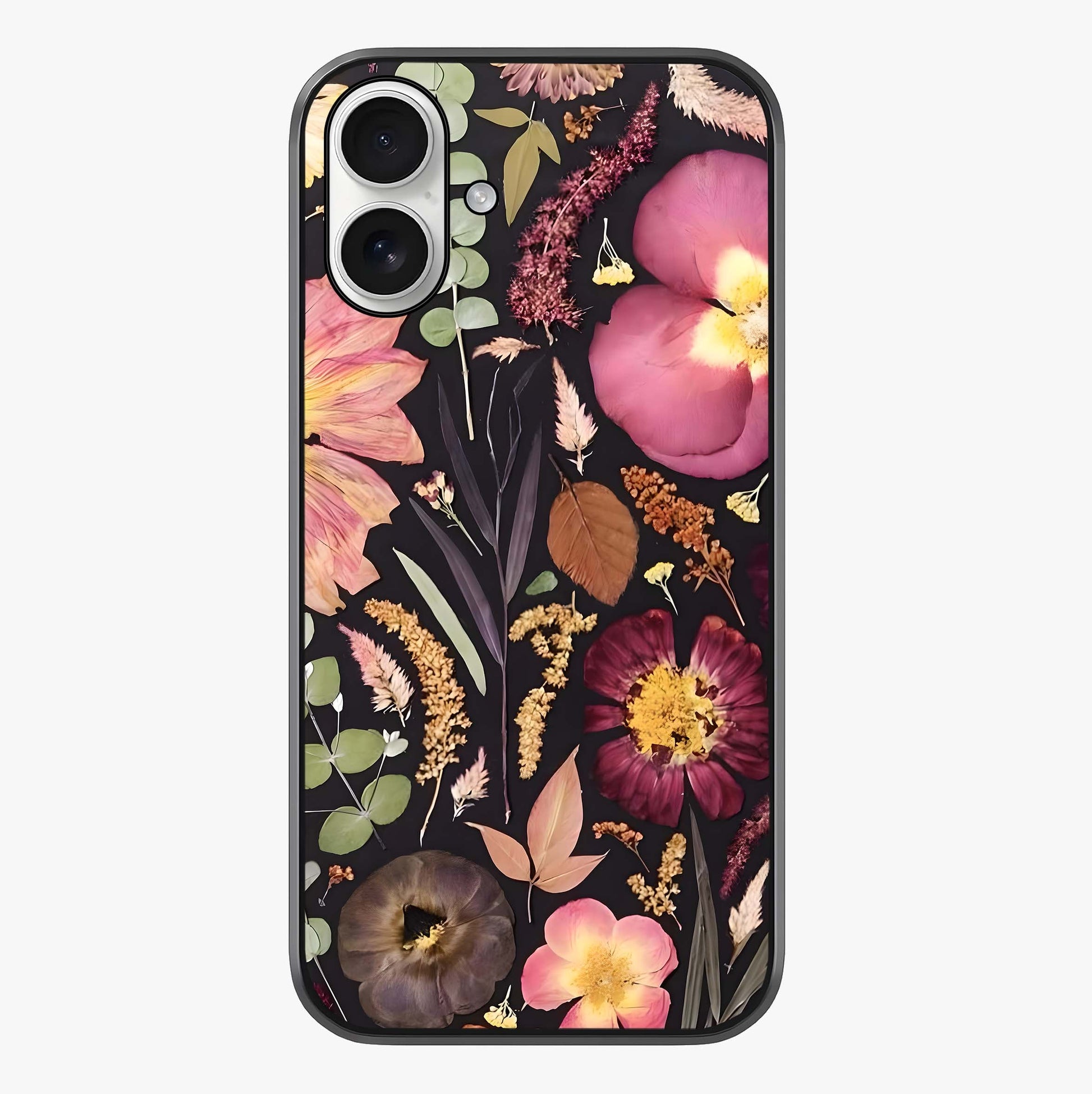 Petal Dream Tapestry Glass Case showing full back design in clean flat view with glossy glass finish.