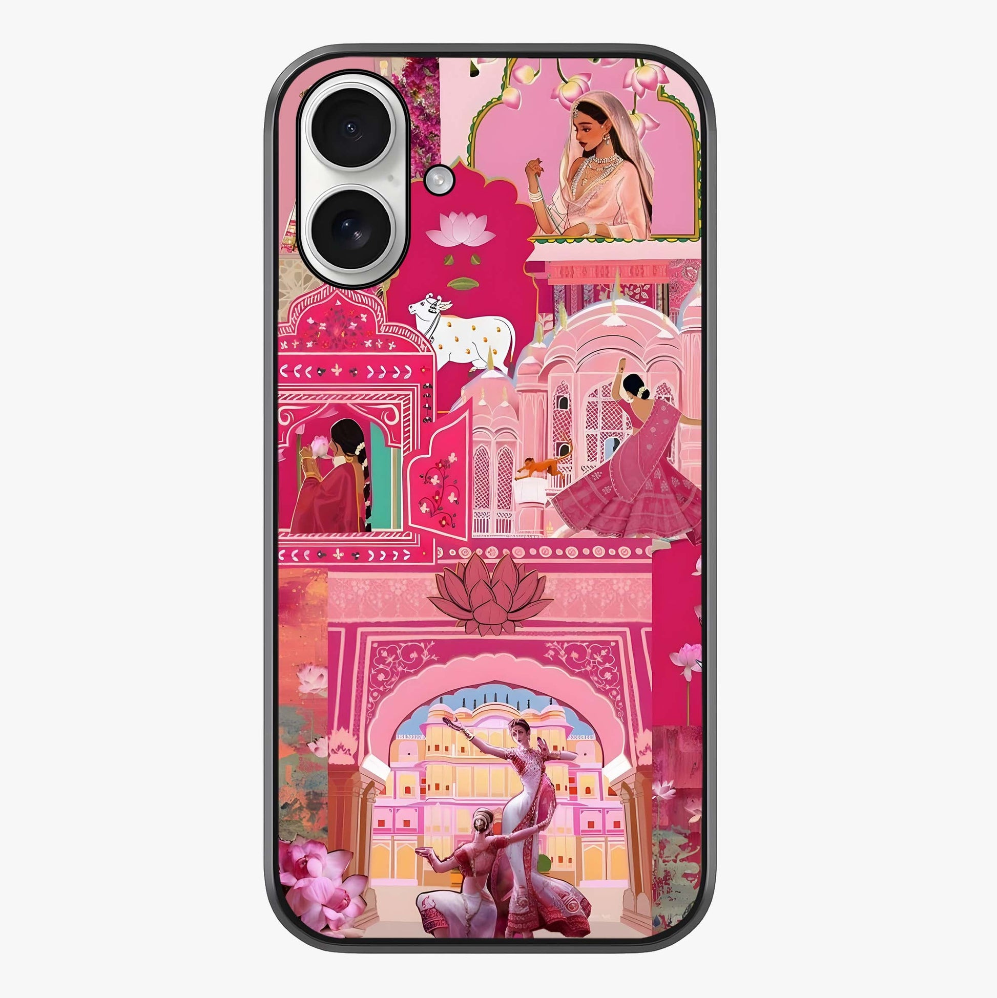 Pink Palace Muse Glass Case showing full back design in clean flat view with glossy glass finish.