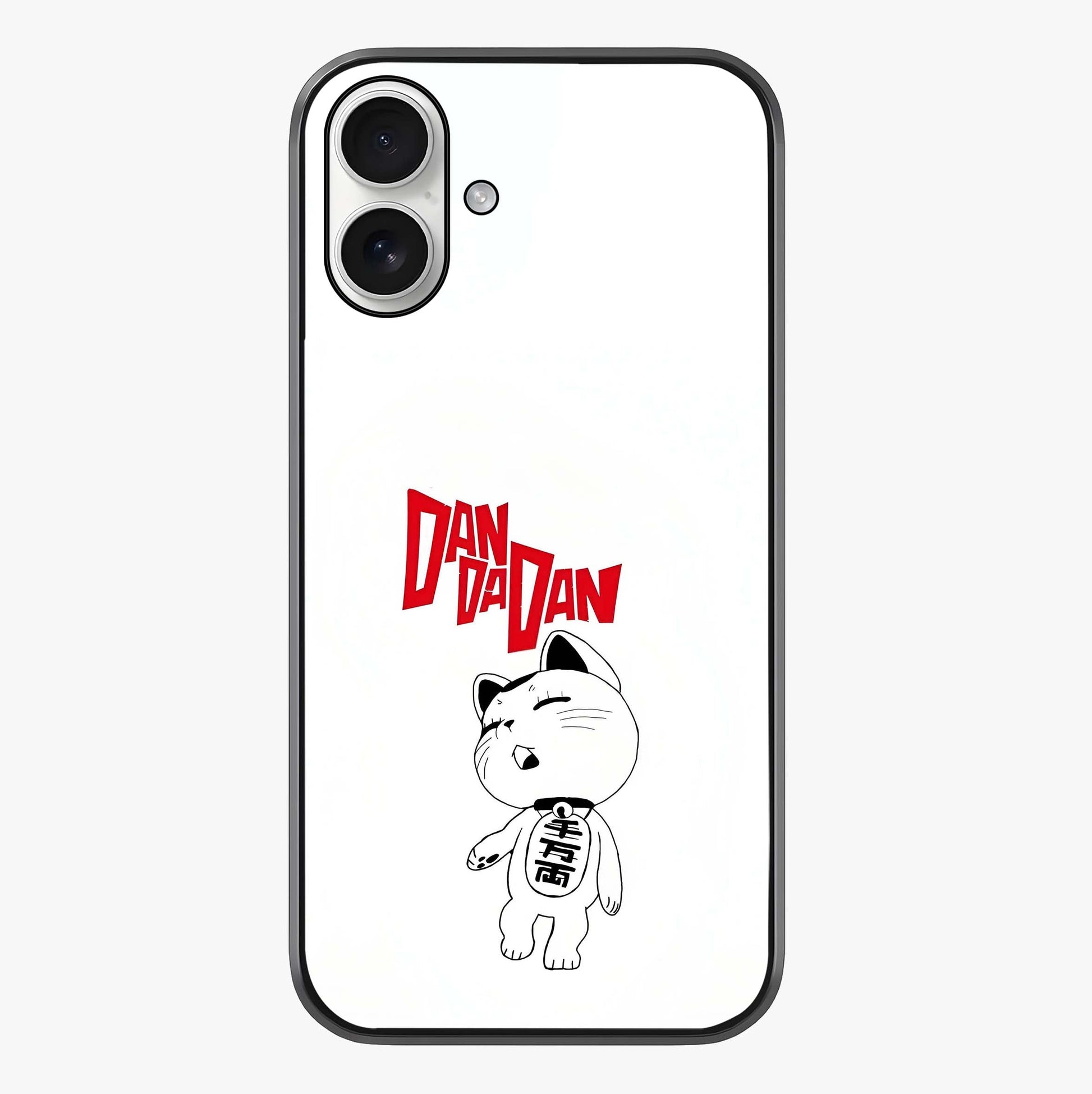 Playful Spirit Charm Glass Case showing full back design in clean flat view with glossy glass finish.