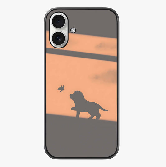 uppy Shadow Art Glass Case showing full back design in clean flat view with glossy glass finish.