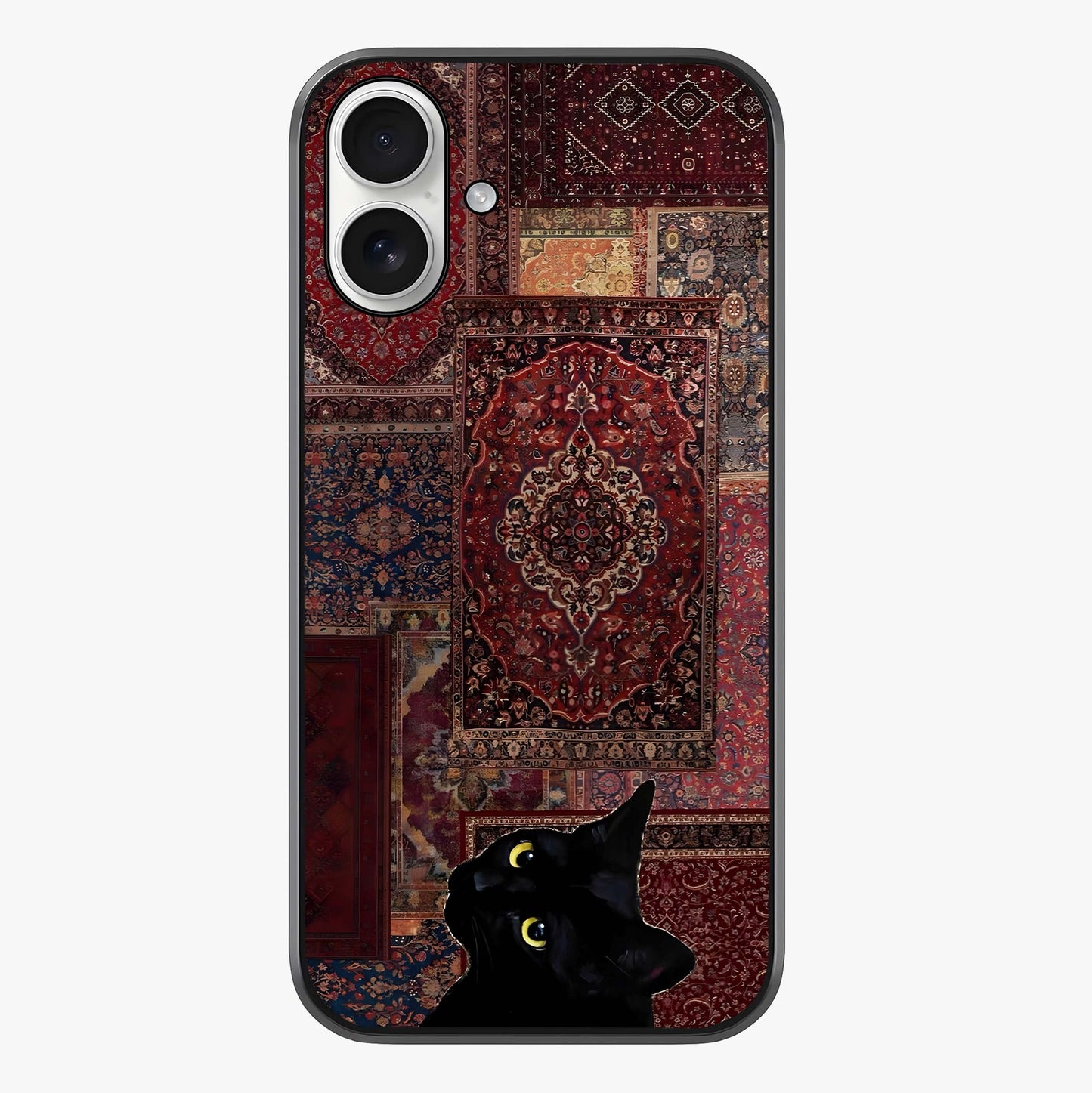 Regal Magic Cat Apple Glass Case showing full back design in clean flat view with glossy glass finish.