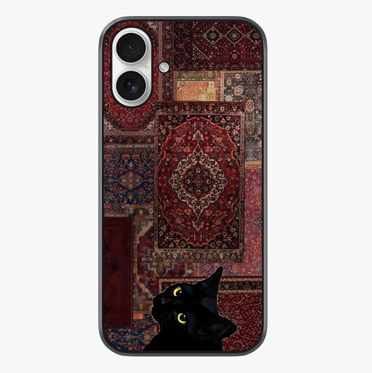 Regal Magic Cat Apple Glass Case showing full back design in clean flat view with glossy glass finish.