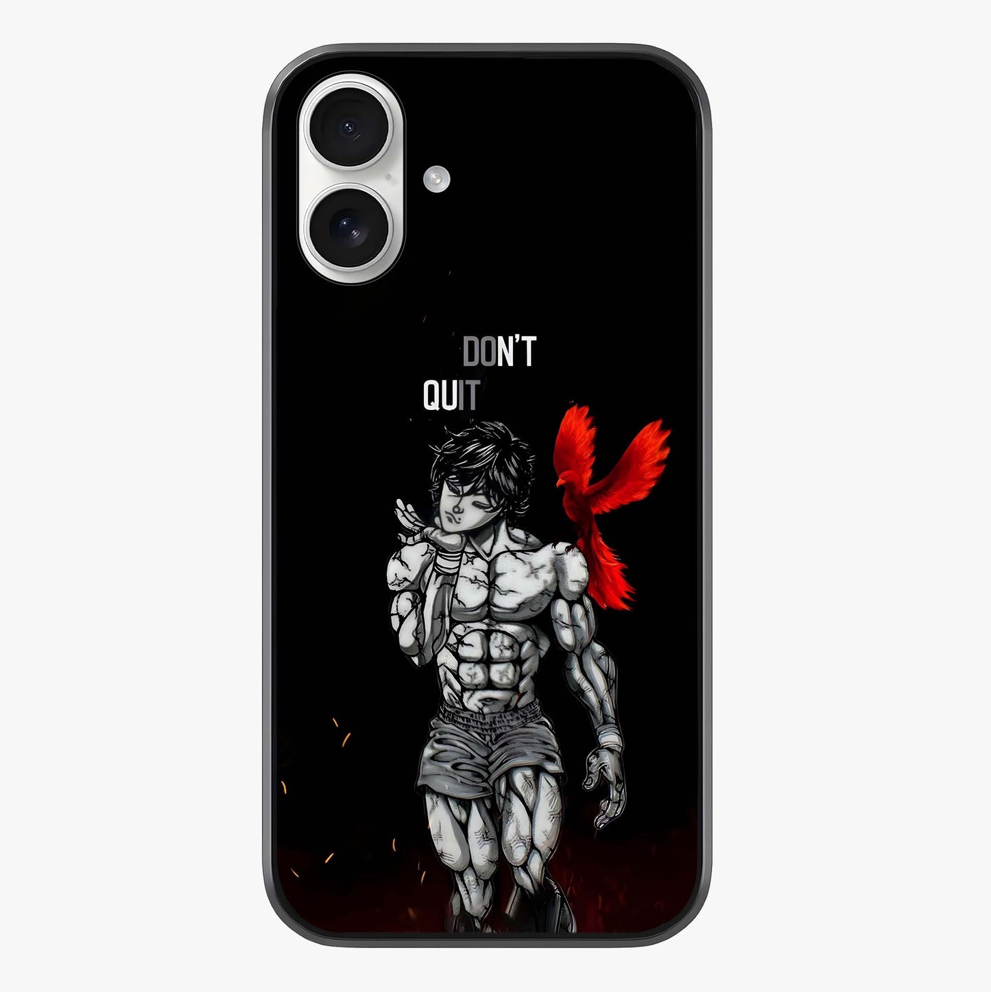 Rise Beyond Limits Glass Case showing full back design in clean flat view with glossy glass finish.