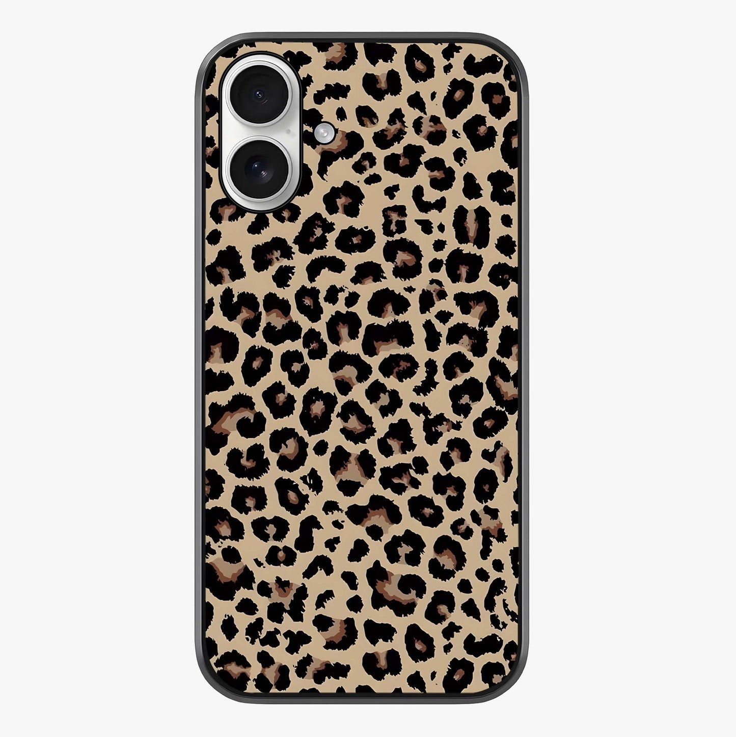 Savage Chic Pattern Glass Case showing full back design in clean flat view with glossy glass finish.