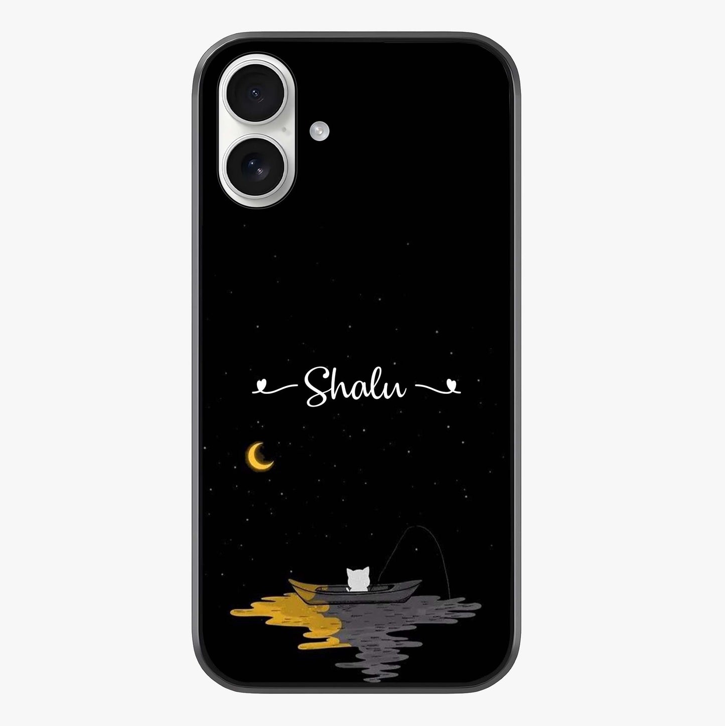 Silent Night Row Glass Case showing full back design in clean flat view with glossy glass finish.