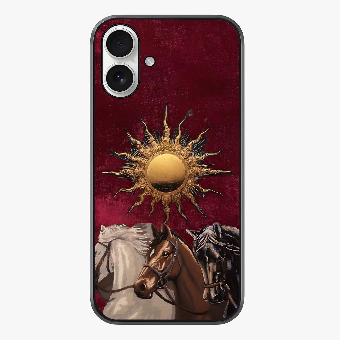 Solar Riders Glass Case showing full back design in clean flat view with glossy glass finish.