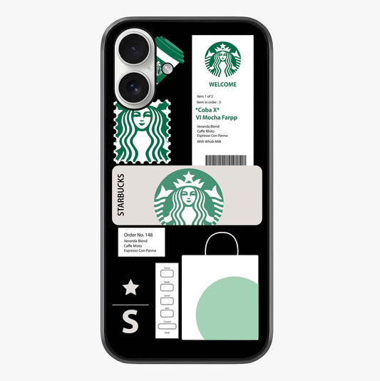 Starbucks Mocha Glass Case showing full back design in clean flat view with glossy glass finish.