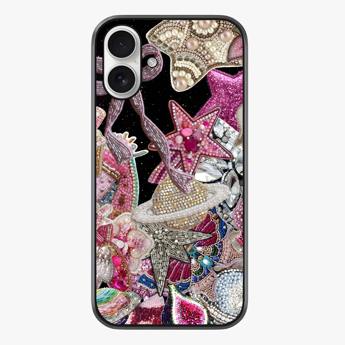 Starlit Jewel Dream Glass Case showing full back design in clean flat view with glossy glass finish.