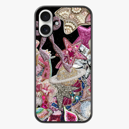 Starlit Jewel Dream Glass Case showing full back design in clean flat view with glossy glass finish.