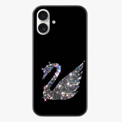 Starlit Swan Grace Glass Case showing full back design in clean flat view with glossy glass finish.