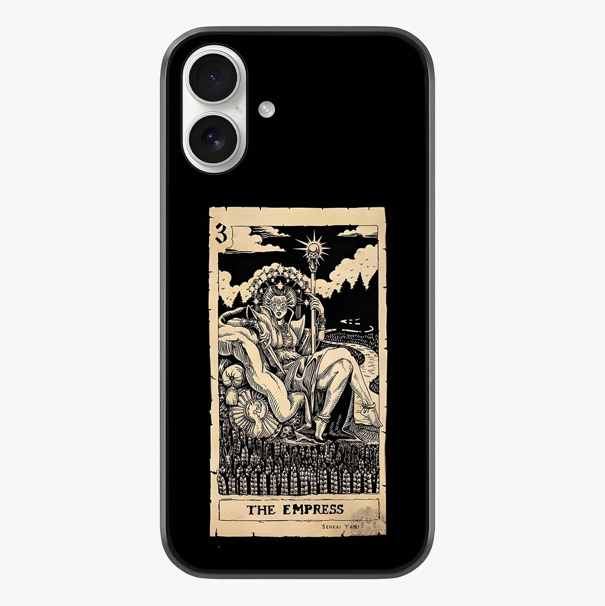 The Empress Glass Case showing full back design in clean flat view with glossy glass finish.
