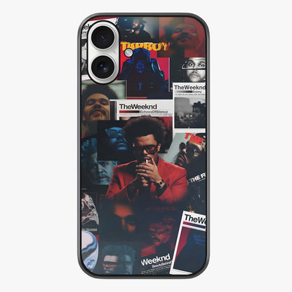 The Weeknd Glass Case showing full back design in clean flat view with glossy glass finish.