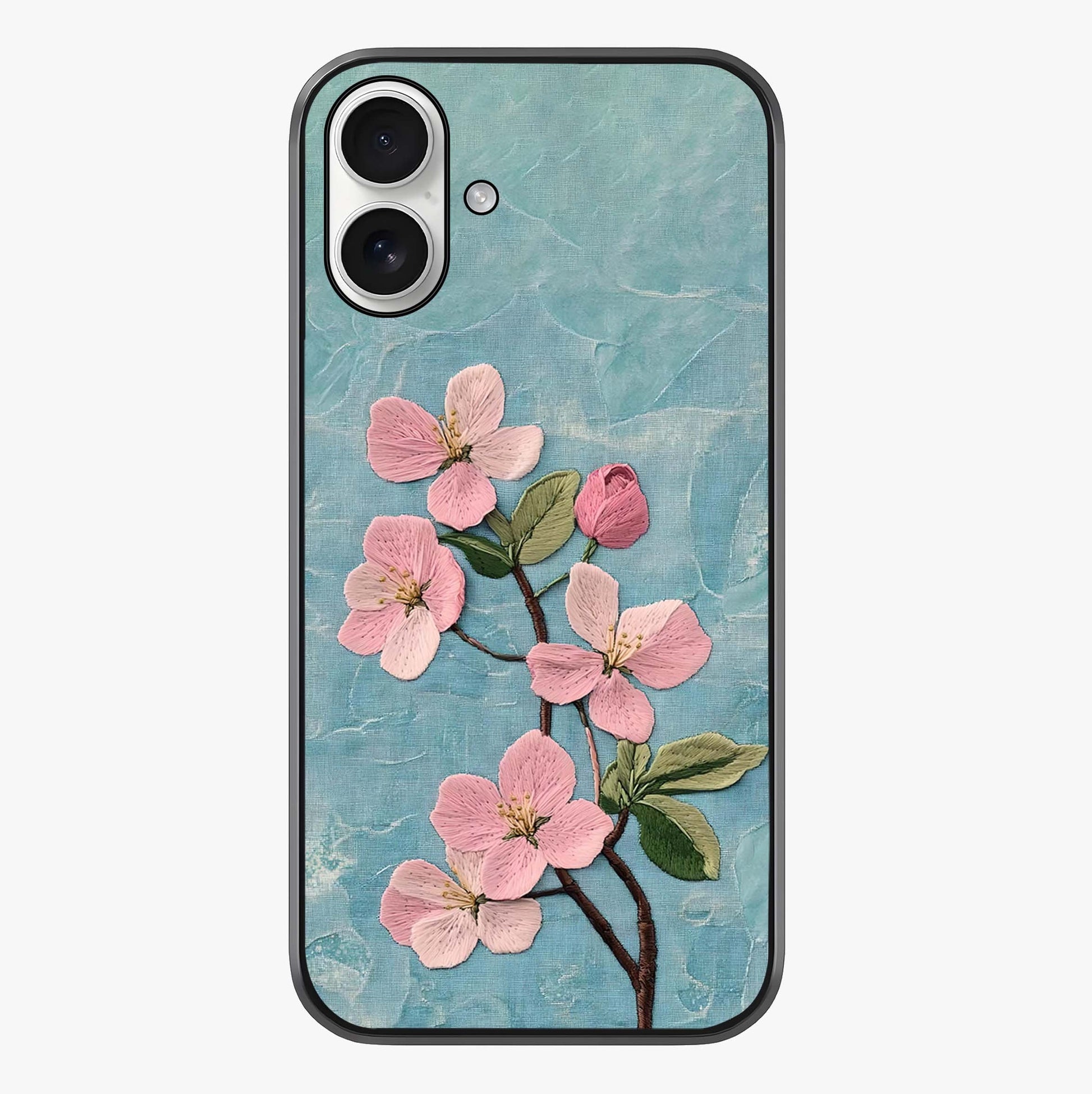 Threaded Blossom Breeze Glass Case showing full back design in clean flat view with glossy glass finish.