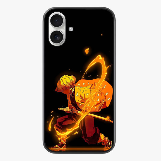 Thunder Flame Execution Glass Case showing full back design in clean flat view with glossy glass finish.