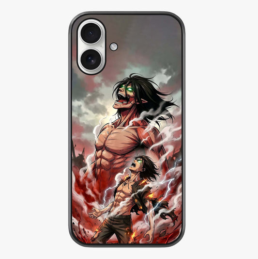 Titan Awakening Fury Glass Case showing full back design in clean flat view with glossy glass finish.