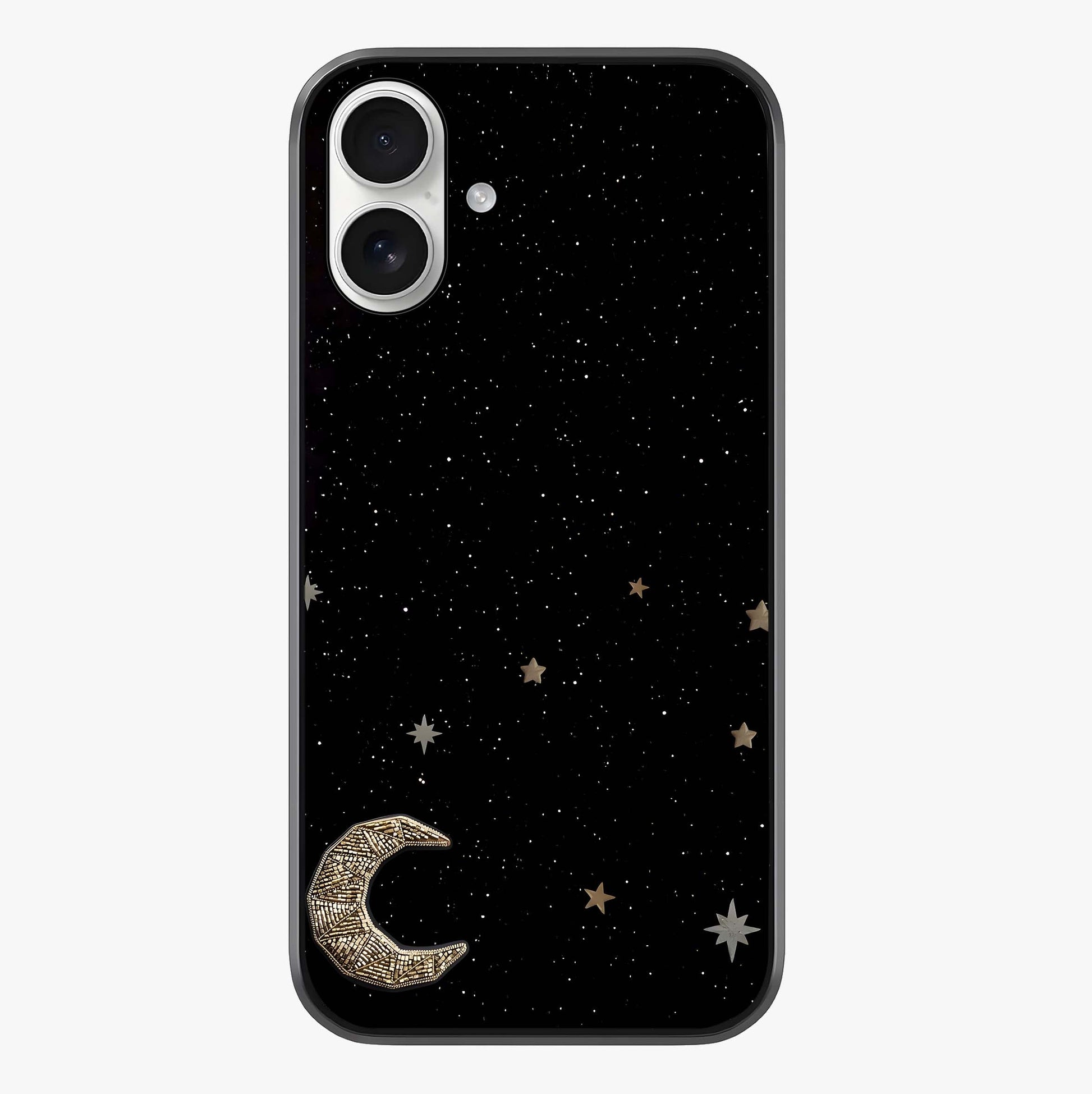 Twinkle Star With Half Moon Glass Case showing full back design in clean flat view with glossy glass finish.