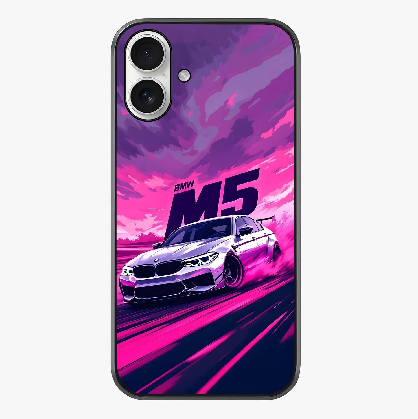 Velocity Drift Pulse Glass Case showing full back design in clean flat view with glossy glass finish.